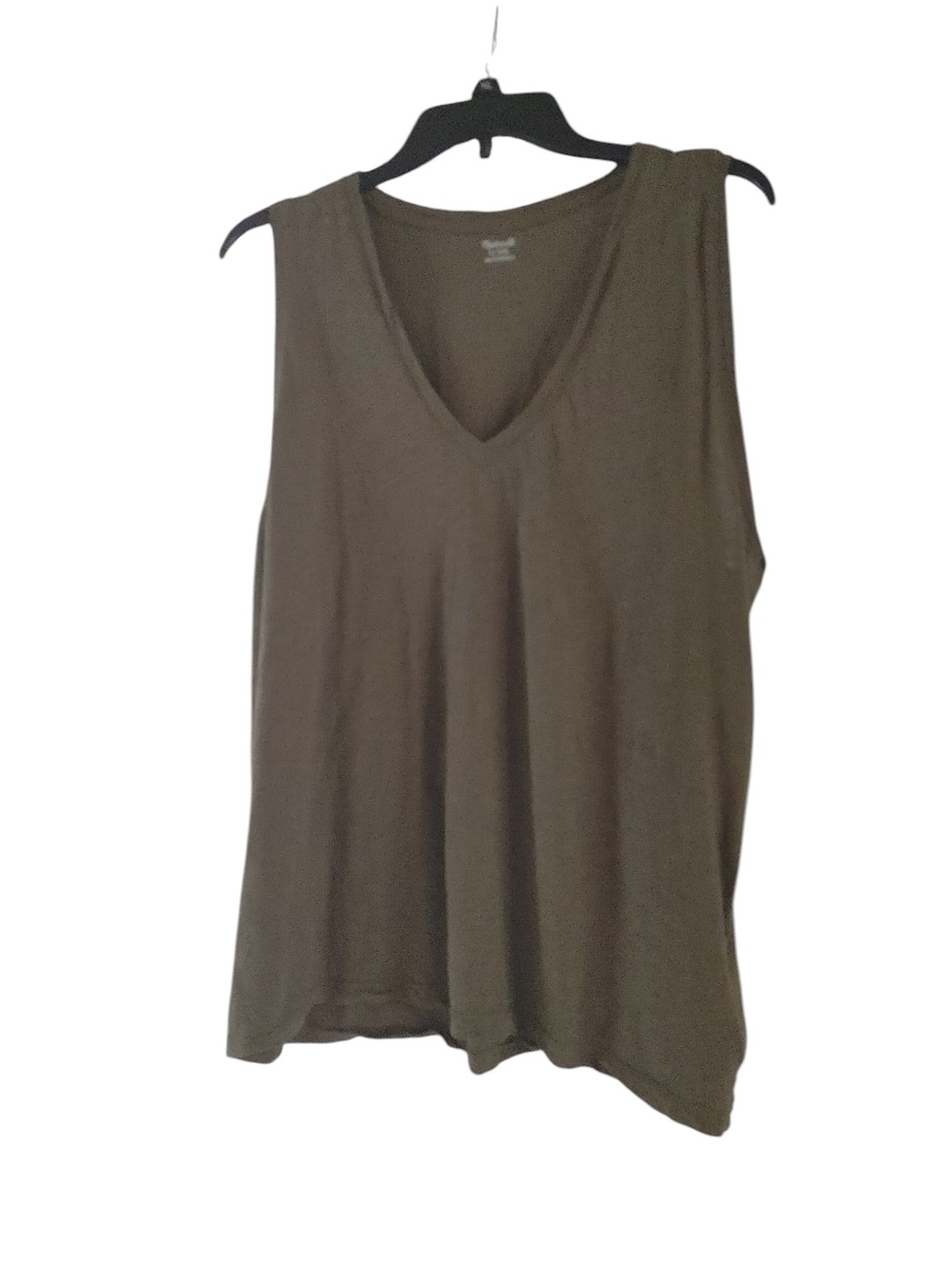 Madewell Olive V-Neck Sleeveless Tank Top